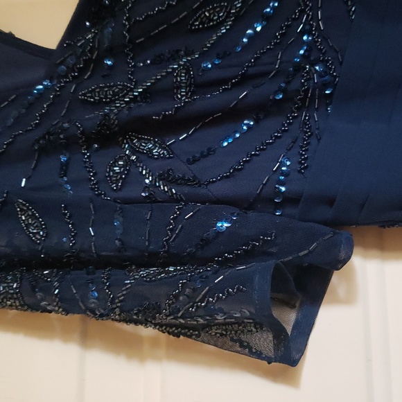 ADRIANNA PAPELL beaded mesh dress - Picture 6 of 9